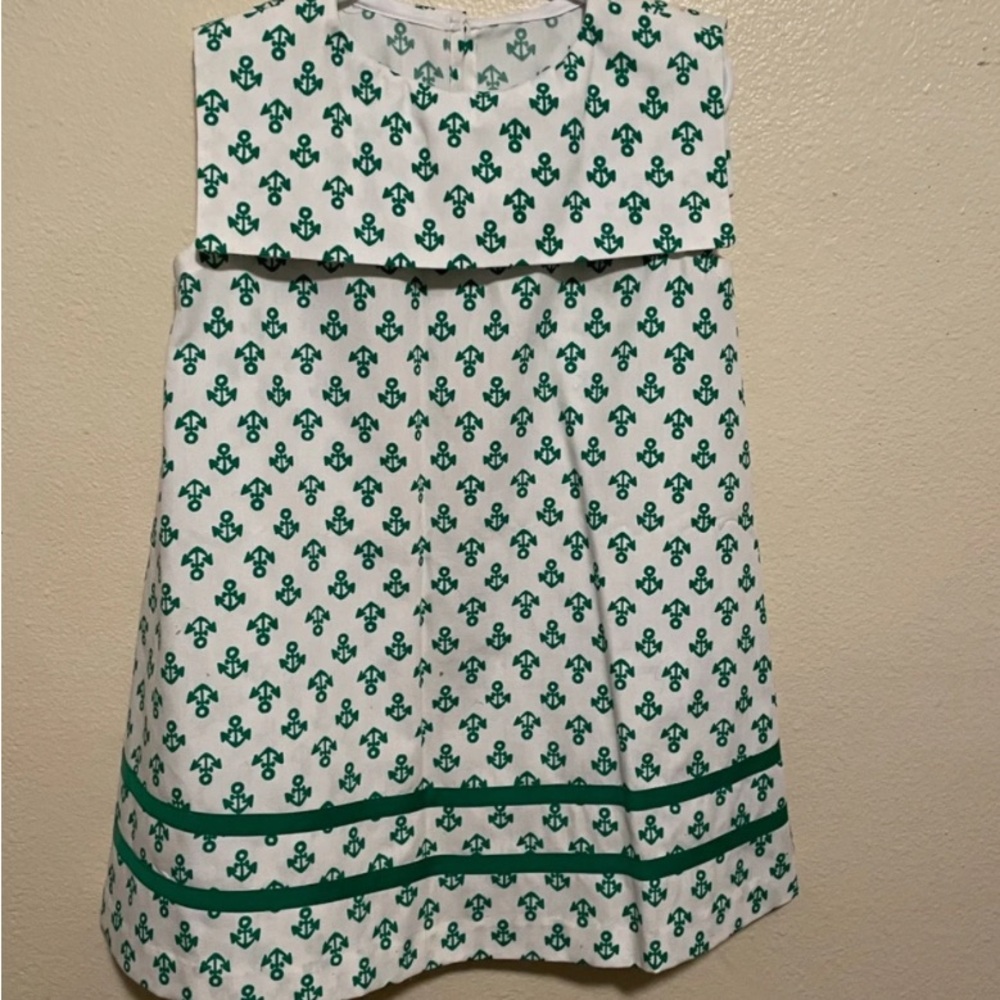 Toddler Girl Green and White Dress